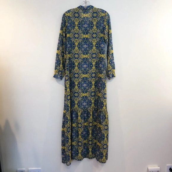 For Love and Lemons Geneva Geometric Bohemian V Neck Long Sleeve Maxi Dress XS - Picture 9 of 11